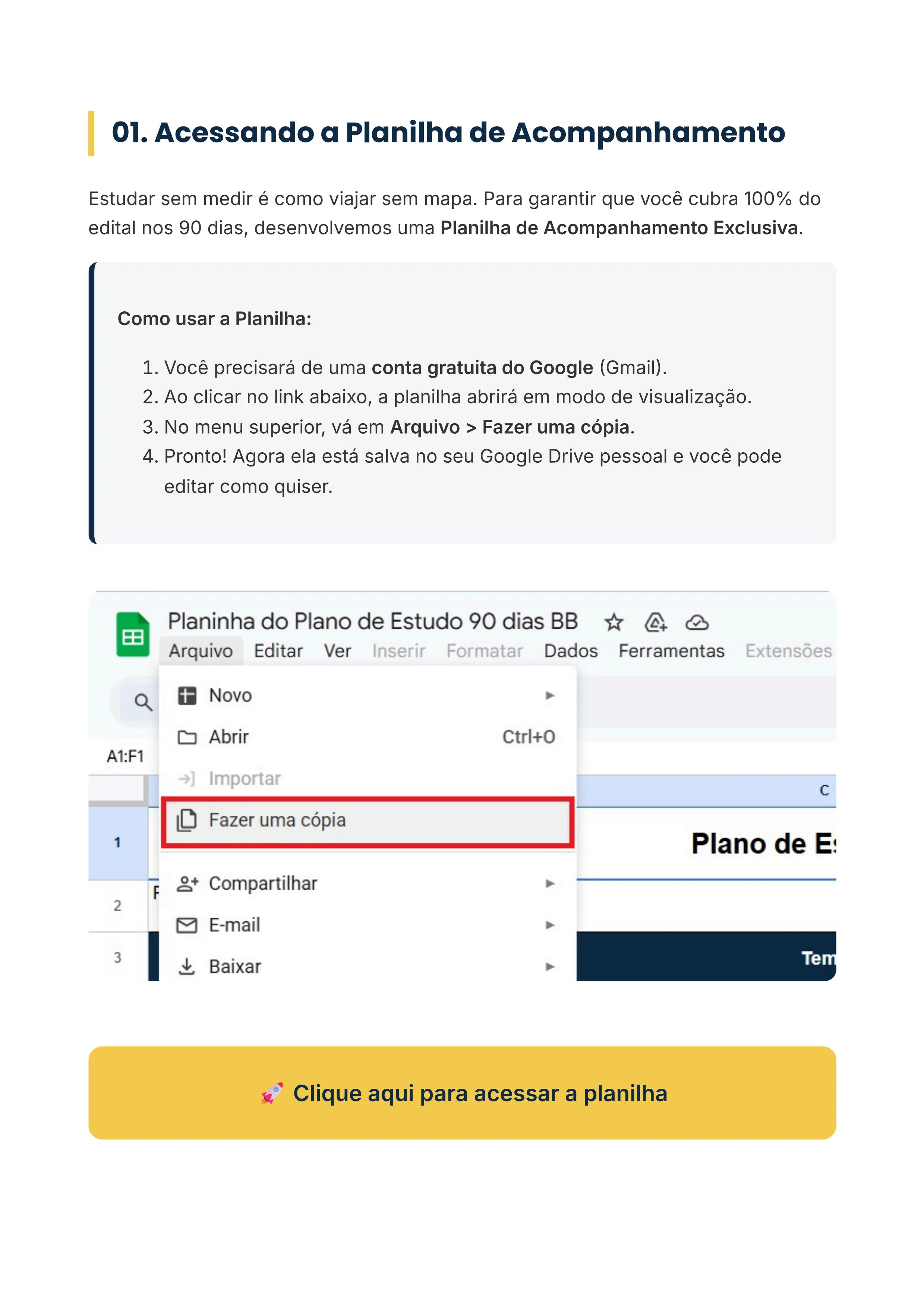 Página do Plano de Estudos