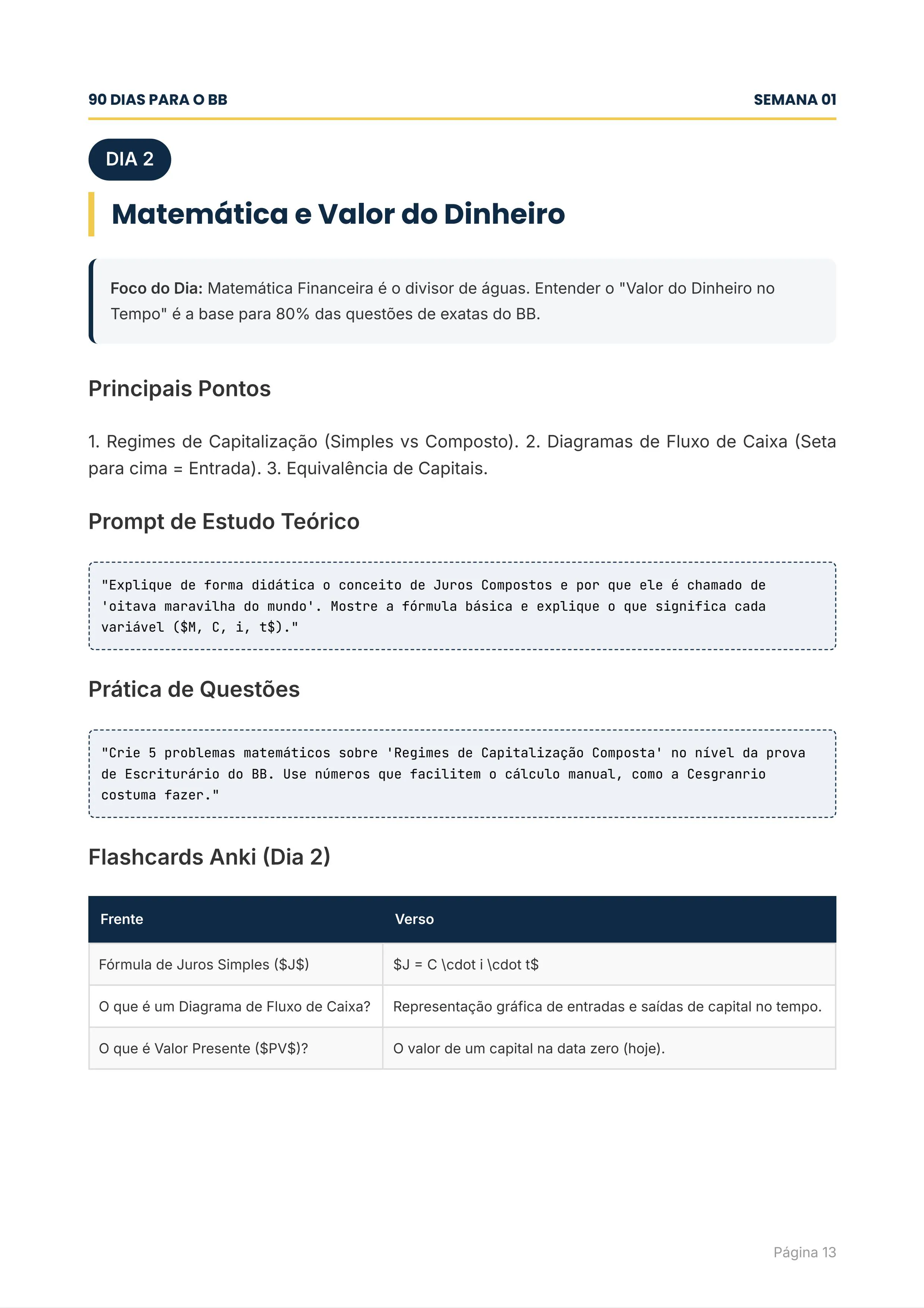 Página do Plano de Estudos
